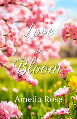 A romantic book cover featuring lush springtime scenery with blooming flowers, symbolizing love and renewal