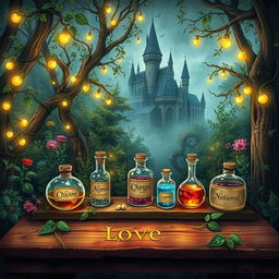 A captivating book cover design for a fantasy novel centered around herbalism