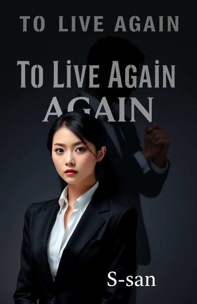 A Wattpad novel cover for "To Live Again" featuring a woman in a sleek black business suit in the foreground