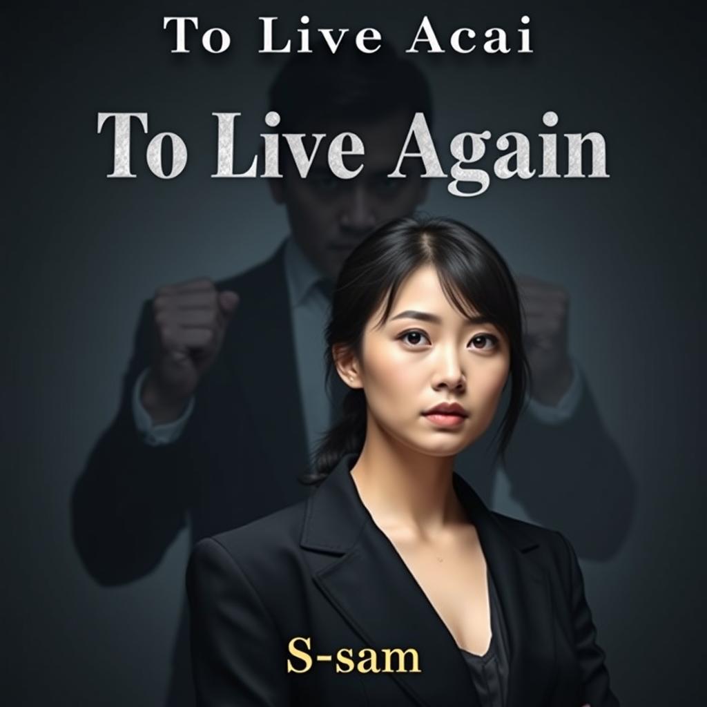 A Wattpad novel cover for "To Live Again" featuring a woman in a sleek black business suit prominently in the foreground