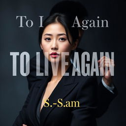 A Wattpad novel cover for "To Live Again" featuring a woman in a sleek black business suit prominently in the foreground