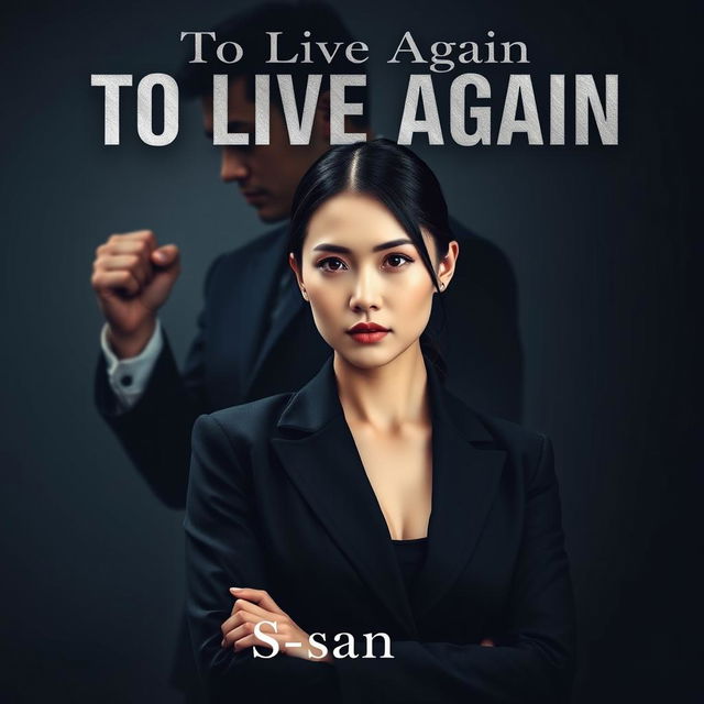 A Wattpad novel cover for "To Live Again" featuring a woman in a sleek black business suit prominently in the foreground