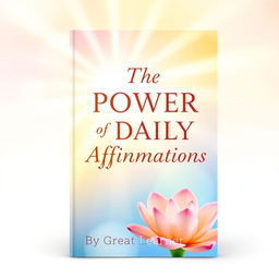 A bright and uplifting book cover for *The Power of Daily Affirmations* by Great Learner, featuring soft, inspiring pastel colors such as pinks, yellows, and blues