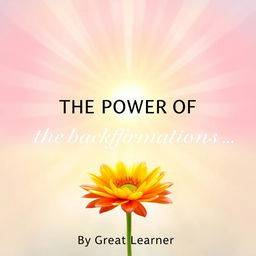 A bright and uplifting book cover for *The Power of Daily Affirmations* by Great Learner, featuring a harmonious blend of soft, inspiring pastel colors including pinks, yellows, and blues