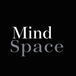 A sleek black background featuring the words "Mind Space" elegantly displayed in a modern, minimalist font