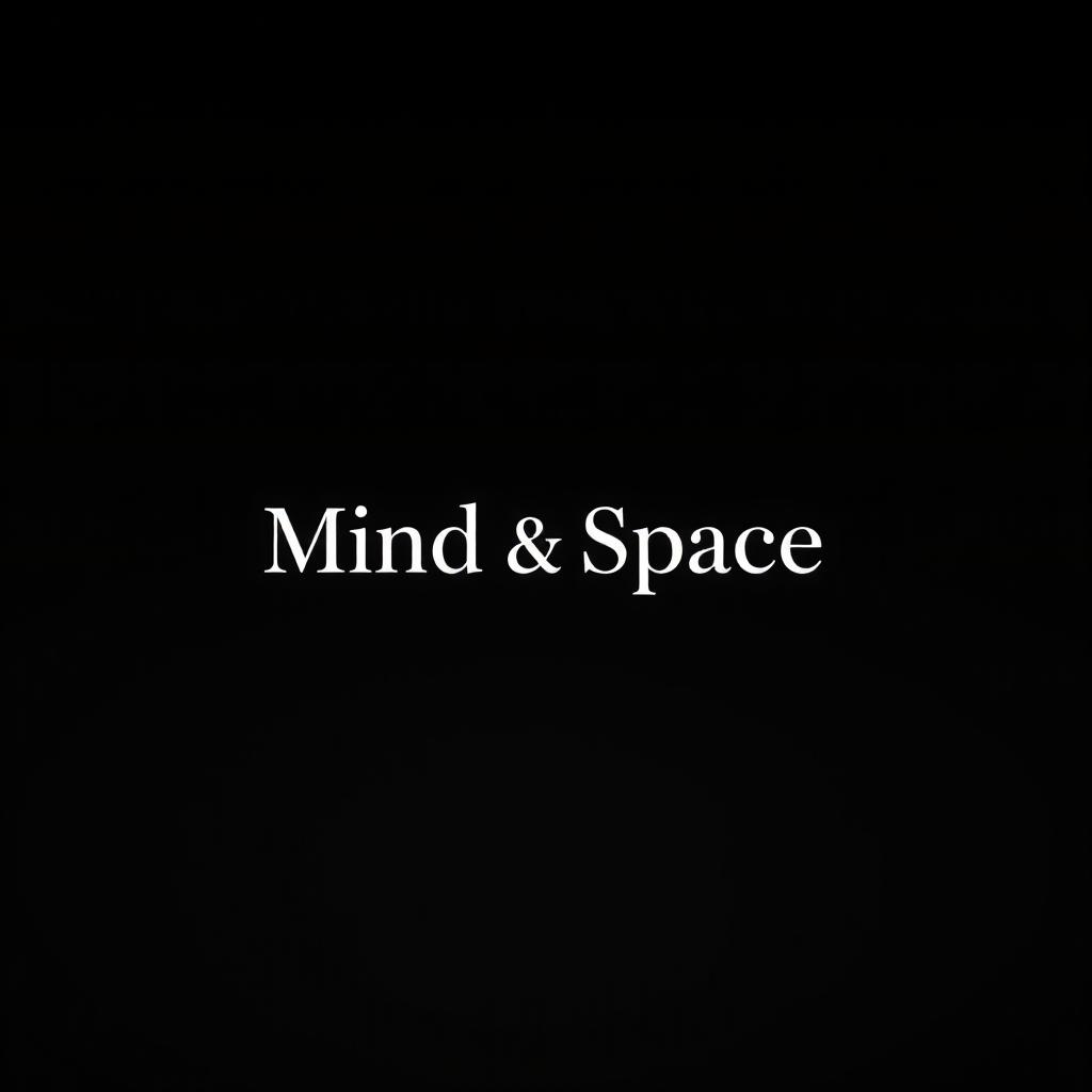 A sleek black background featuring the words "Mind Space" elegantly displayed in a modern, minimalist font