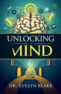 A captivating book cover design for "Unlocking the Mind" by Dr