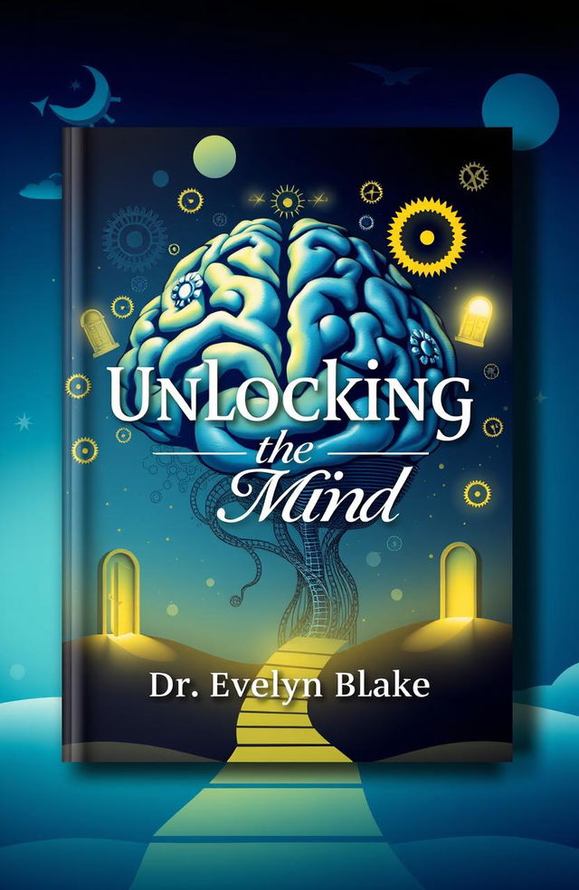 A captivating book cover design for "Unlocking the Mind" by Dr