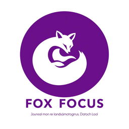 A stylish logo for a Telegram channel called 'FOX FOCUS', aimed at OGE preparation in Russia