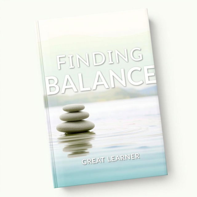 A peaceful and inviting book cover for *Finding Balance: Strategies for a Harmonious Life* by Great Learner, featuring calming colors such as soft greens, blues, and beige