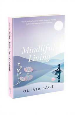 A visually appealing book cover design for 'Mindful Living' by Olivia Sage