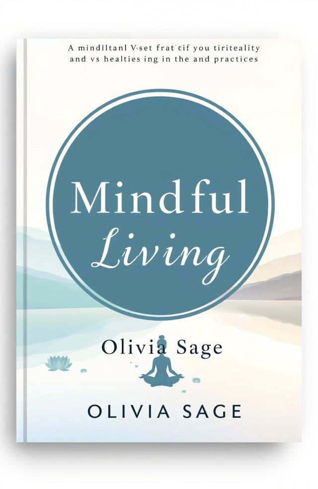 A visually appealing book cover design for 'Mindful Living' by Olivia Sage