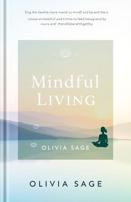 A visually appealing book cover design for 'Mindful Living' by Olivia Sage