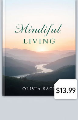 A captivating book cover design for 'Mindful Living' by Olivia Sage