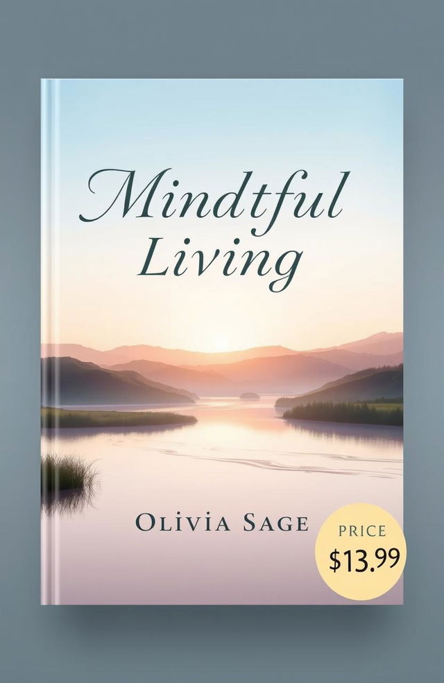 A captivating book cover design for 'Mindful Living' by Olivia Sage