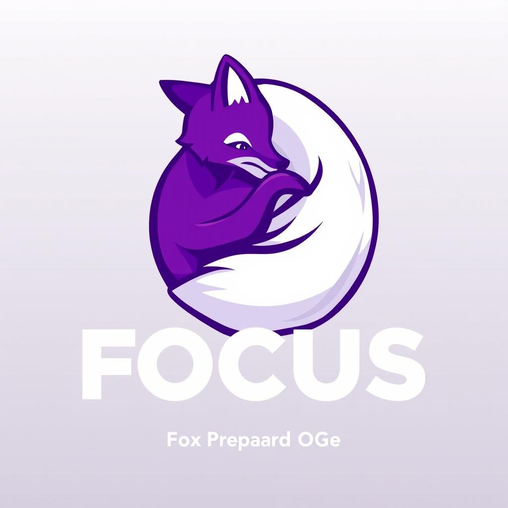 A stylish and modern logo design for a Telegram channel called 'FOX FOCUS', focusing on preparation for the OGE