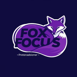 A stylish and modern logo design for a Telegram channel called 'FOX FOCUS', focusing on preparation for the OGE