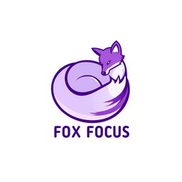 A stylish and modern logo design for a Telegram channel called 'FOX FOCUS', focusing on preparation for the OGE