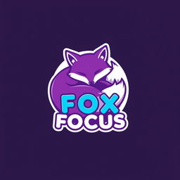 A trendy logo design for a Telegram channel called 'FOX FOCUS', focusing on OGE preparation