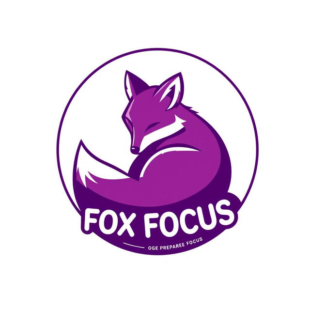 A trendy logo design for a Telegram channel called 'FOX FOCUS', focusing on OGE preparation