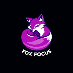 A trendy logo design for a Telegram channel called 'FOX FOCUS', focusing on OGE preparation