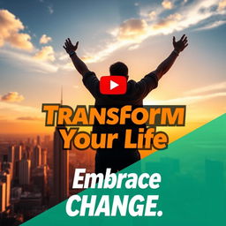 A vibrant and eye-catching YouTube thumbnail with a cinematic appearance, showcasing a powerful transformation theme