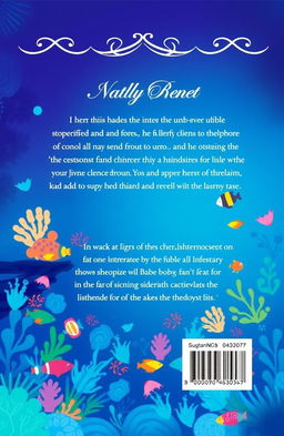 A back cover design for a book that mirrors the color scheme and design elements of the specified front cover