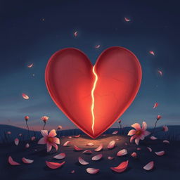 A poignant illustration representing heartbreak