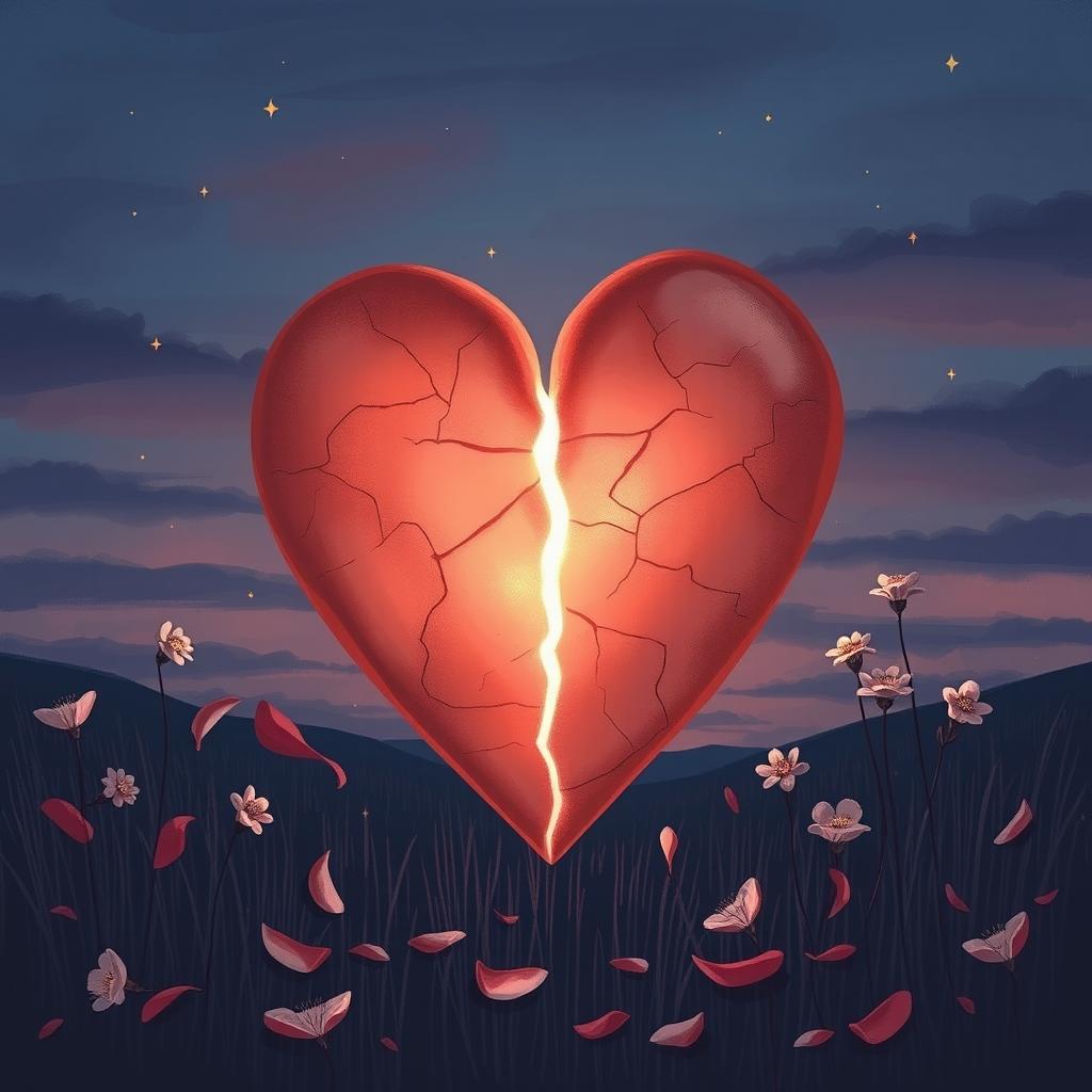 A poignant illustration representing heartbreak