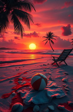 A chilling scene set in a blood-soaked holiday setting