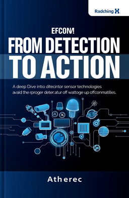 A captivating book cover design for a non-fiction title "From Detection to Action: A Deep Dive into Sensor Technologies and Their Applications"