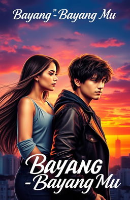 A romantic book cover for 'Bayang - Bayang Mu'