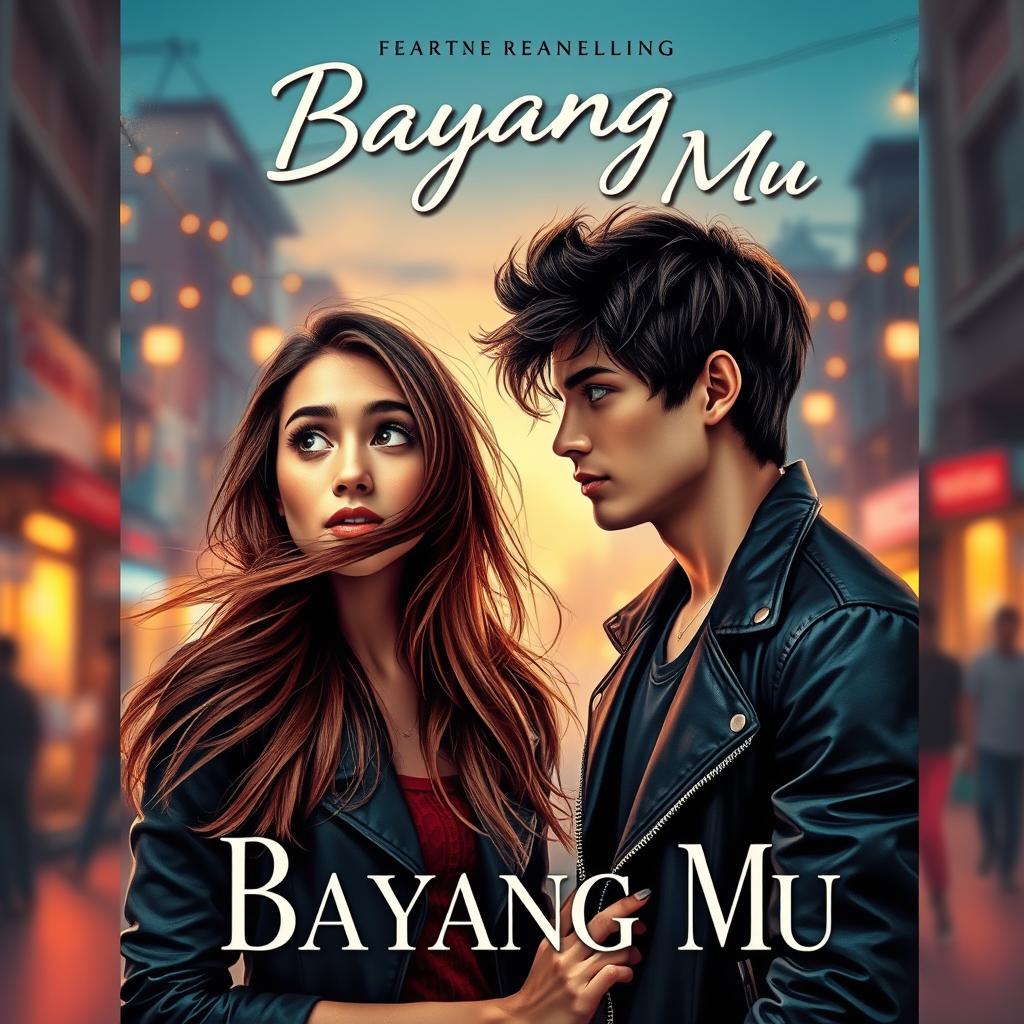 A romantic book cover for 'Bayang - Bayang Mu'