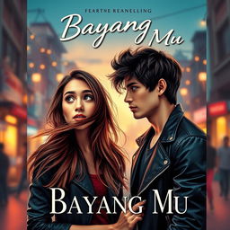 A romantic book cover for 'Bayang - Bayang Mu'