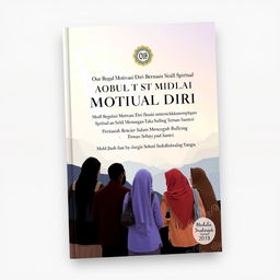 A book cover design for a module titled 'Modul Regulasi Motivasi Diri Berbasis Spiritual untuk Meningkatkan Kemampuan Santri dalam Mencegah Bullying Teman Sebaya pada Santri'