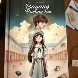 An emotionally charged book cover for 'Bayang - Bayang Mu'