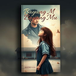 An emotionally charged book cover for 'Bayang - Bayang Mu'