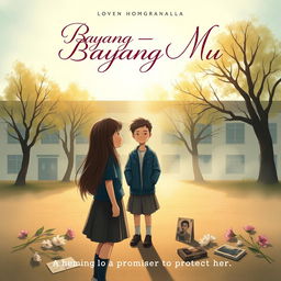 A poignant book cover for 'Bayang - Bayang Mu'