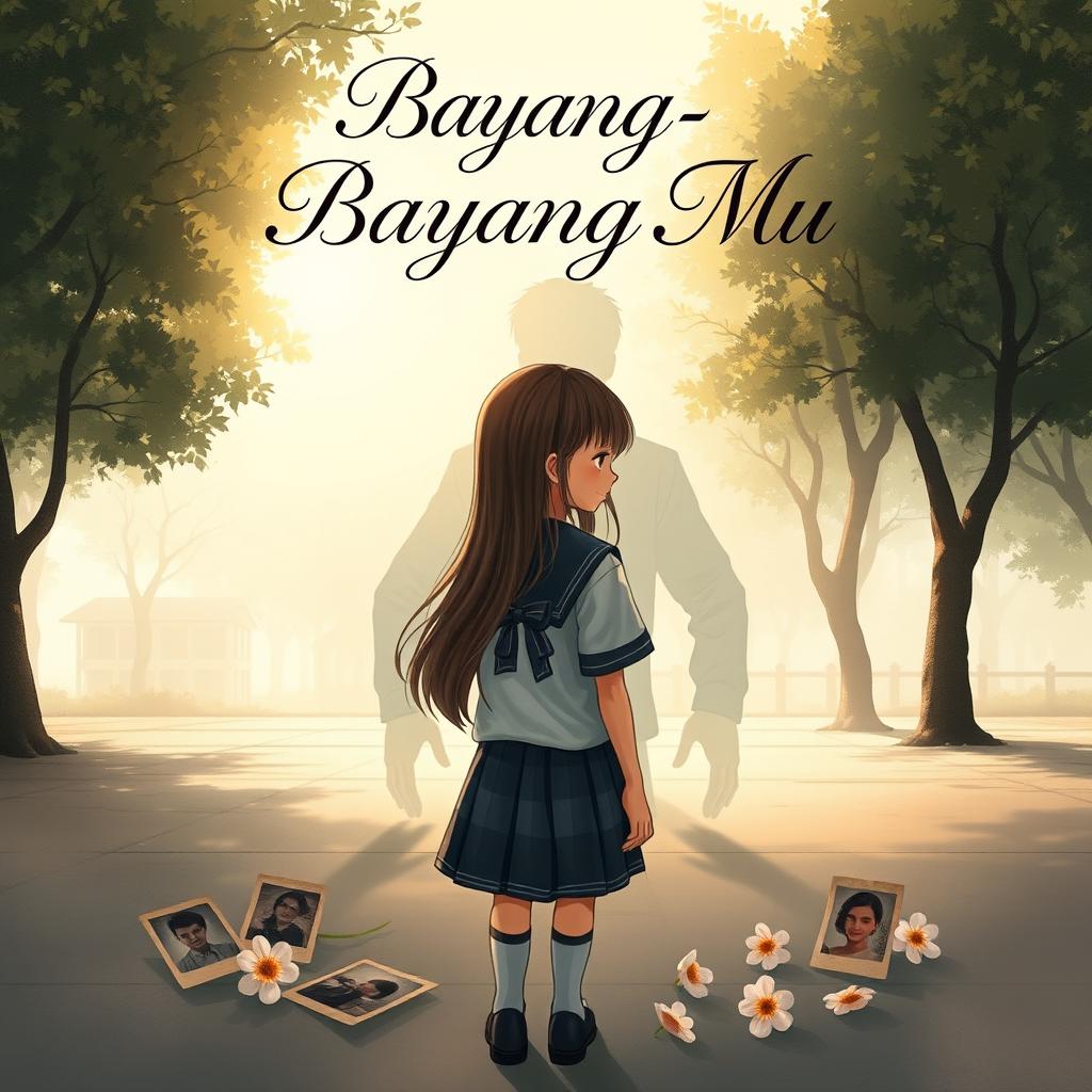 A poignant book cover for 'Bayang - Bayang Mu'