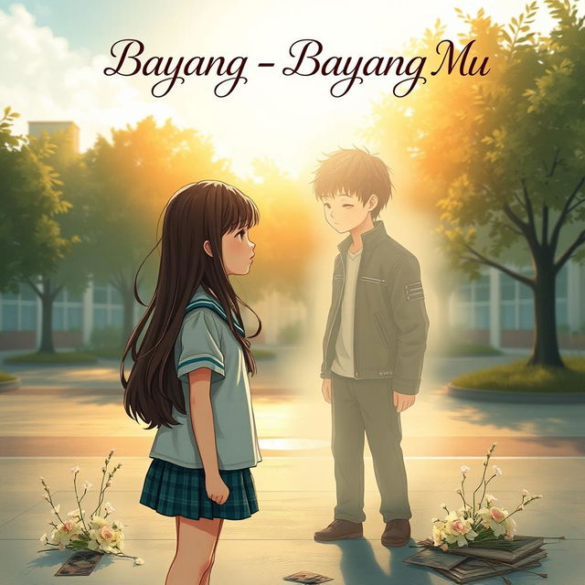 A poignant book cover for 'Bayang - Bayang Mu'