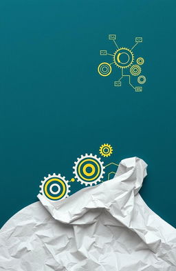 A realistic depiction of crumpled paper transitioning into a smooth surface, symbolizing the transformation of raw ideas into structured business plans