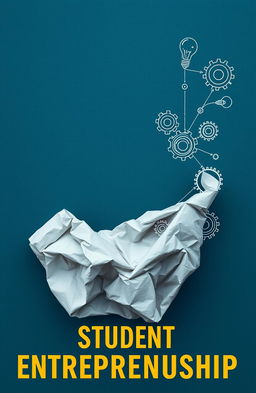 A realistic depiction of crumpled paper transitioning into a smooth surface, symbolizing the transformation of raw ideas into structured business plans