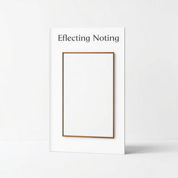 A minimalist book cover design featuring a large, contemporary mirror with a sleek, simple frame