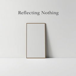 A minimalist book cover design featuring a large, contemporary mirror with a sleek, simple frame