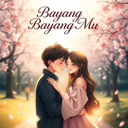 A poignant book cover depicting a boy and a girl in an intimate embrace, surrounded by a dreamy, ethereal atmosphere