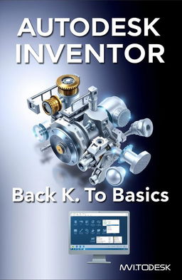A comprehensive, visually appealing guidebook cover titled 'Autodesk Inventor: Back To Basics'