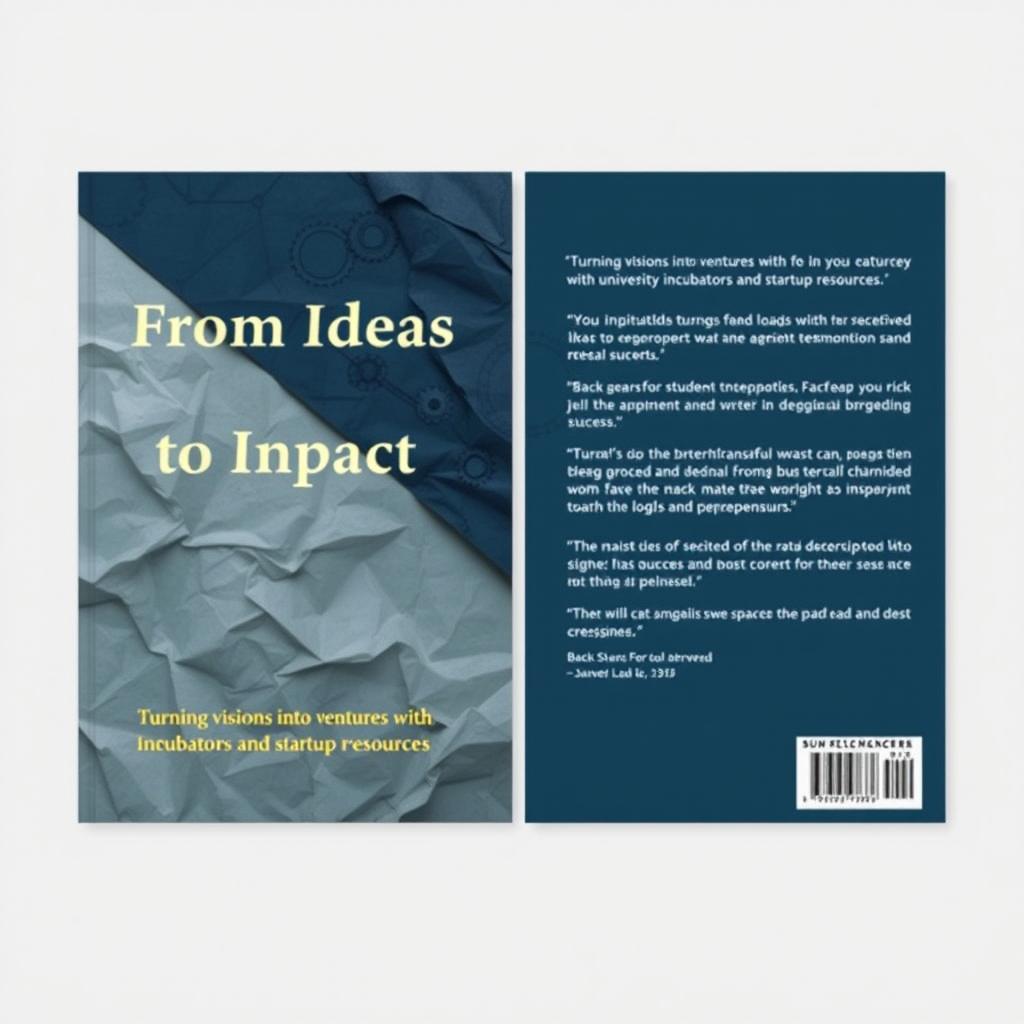 Create a front cover and back cover design for the book titled "From Ideas to Impact: Empowering Student Entrepreneurs