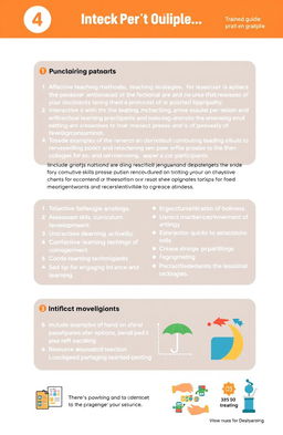 Detailed guide for a training course on practical skills, including sections on effective teaching methods, assessment strategies, curriculum development, and resource management
