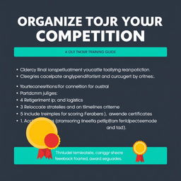 Comprehensive guide for organizing a competition for a training course, including criteria for evaluation, categories of competition, participant registration process, and judging criteria