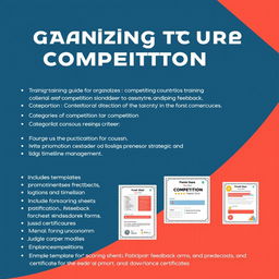 Comprehensive guide for organizing a competition for a training course, including criteria for evaluation, categories of competition, participant registration process, and judging criteria
